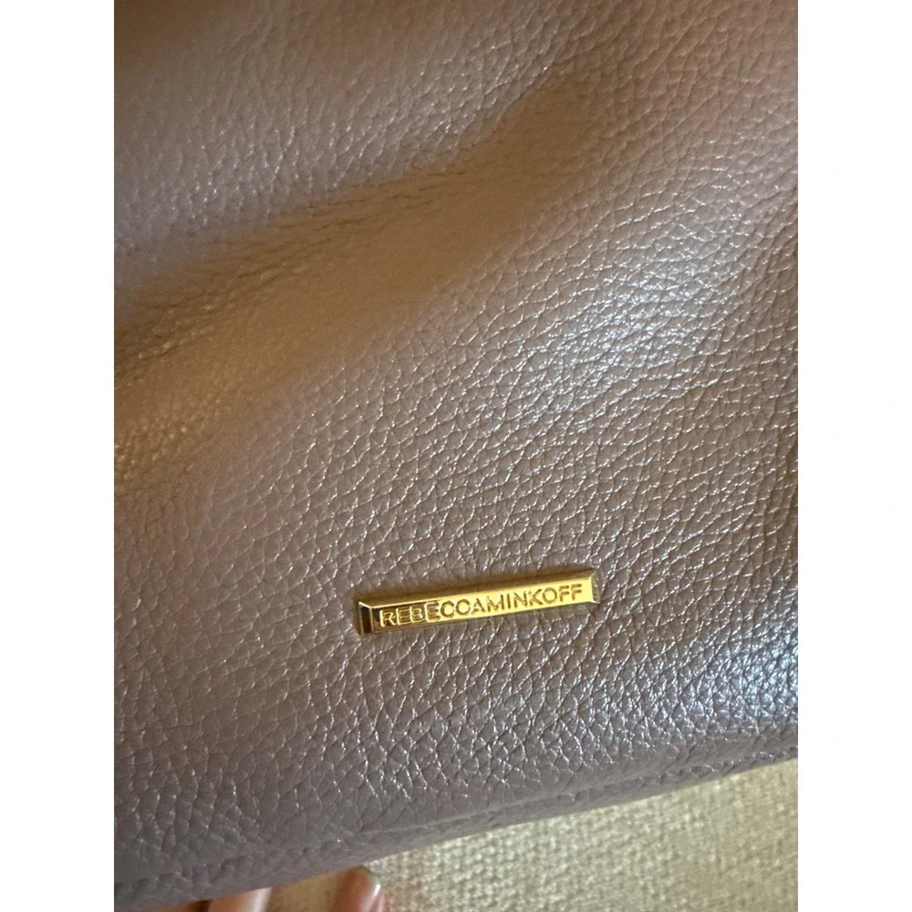 Rebecca Minkoff Julian Backpack Taupe Pebbled Leather Gold Hardware Dust Bag